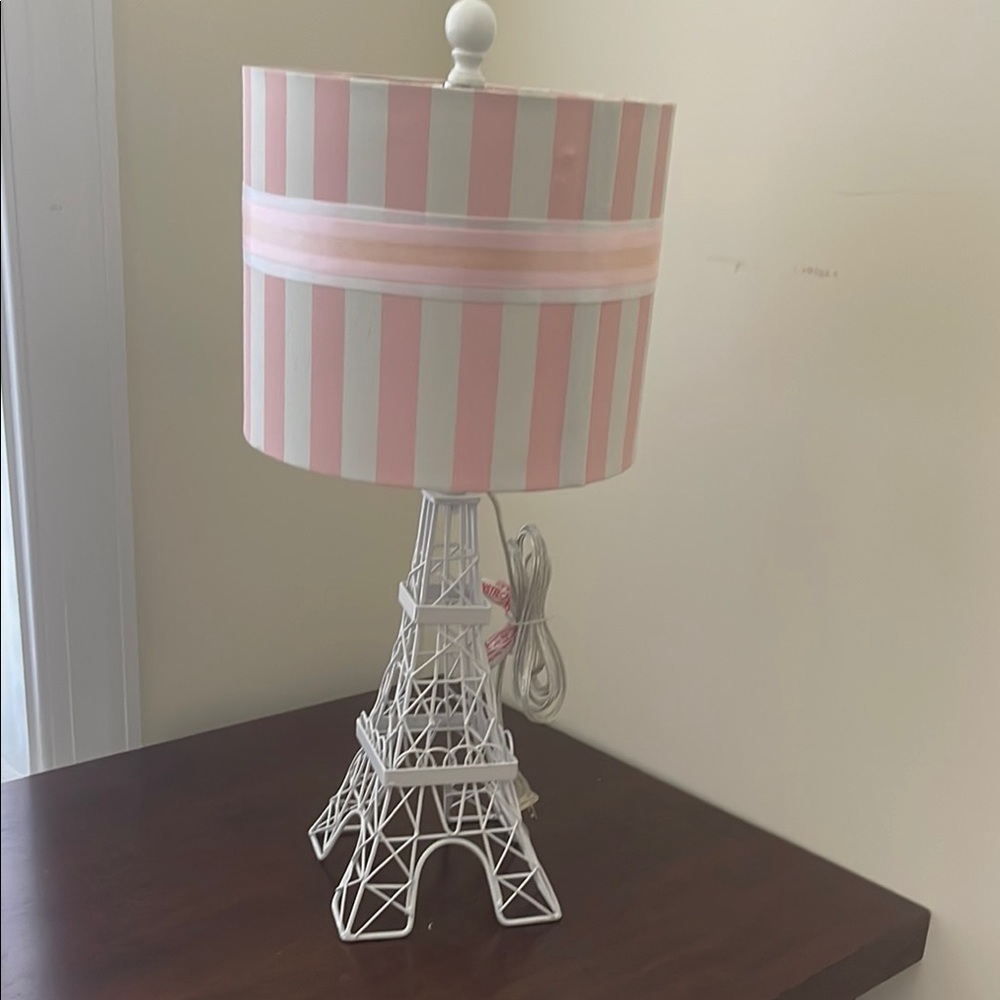 Pink and White Eiffel Tower Table Lamp